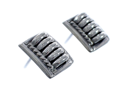 Navajo Authentic Sterling Silver Post Earrings JX127869